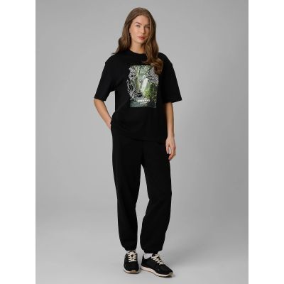 3. T-shirt loose z nadrukiem damski 4F 4FRSS26TTSHF3706-20S