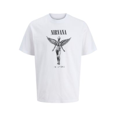 Jack&Jones koszulka t-shirt Nirvana JPRBLUNIRVANA SS TEE 12287521 BRIGHT WHITE