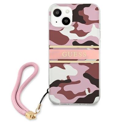 3. Etui Guess Camo Strap Collection na iPhone 13 - różowe