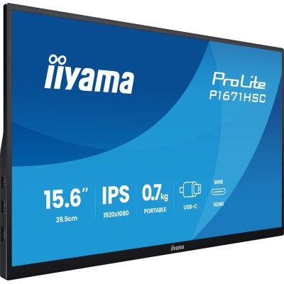 3. iiyama ProLite P1671HSC-B1 monitor komputerowy 39,6 cm (15.6") 1920 x 1080 px Full HD LED Czarny
