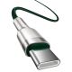 2. Kabel Baseus Cafule Series Metal Data USB-C / USB-C PD QC SCP 100W 5A 2 m - zielony