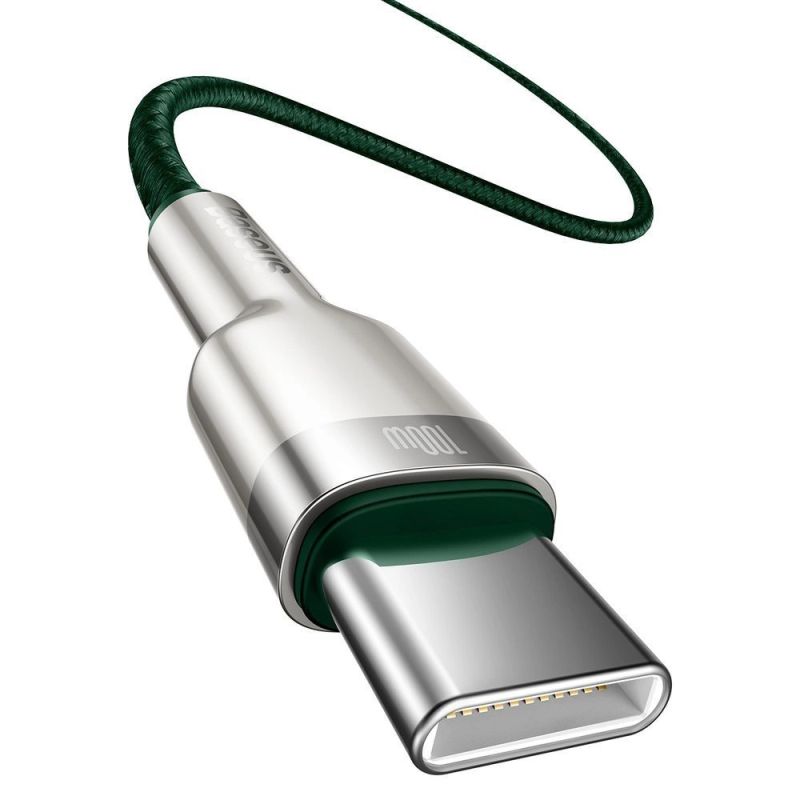 2. Kabel Baseus Cafule Series Metal Data USB-C / USB-C PD QC SCP 100W 5A 2 m - zielony
