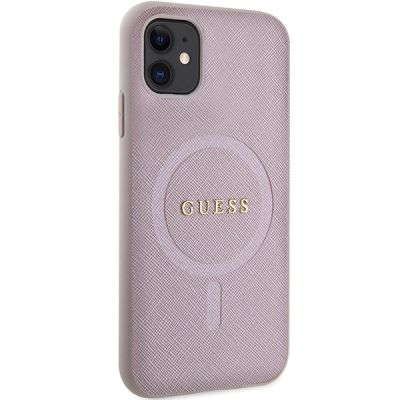 4. Etui Guess Saffiano MagSafe na iPhone 11 / Xr - różowe