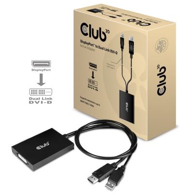2. CLUB3D cac-1010 Displayport/usb DVI-I Daul link Czarny, Biały