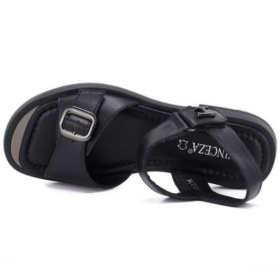 3. Skórzane sandały damskie czarne Vinceza 26-62303