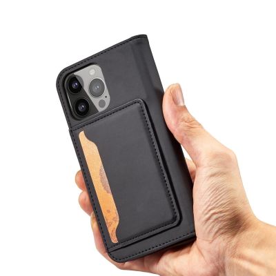 9. Magnet Card Case etui do iPhone 13 Pro Max pokrowiec portfel na karty kartę podstawka czarny