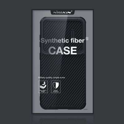 5. Nillkin Synthetic Fiber S Case etui Samsung Galaxy S23+ pokrowiec osłona na aparat czarne