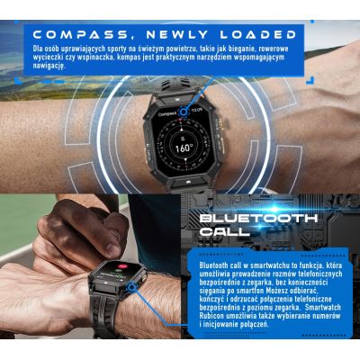 8. Smartwatch Męski Rubicon RNCF24-1 BLACK