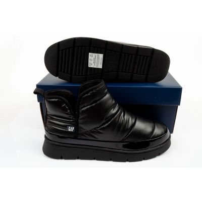 9. GAP buty damskie botki zimowe Alabama za kostkę czarne wsuwane