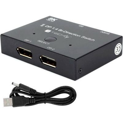 8. Techly IDATA-DP-2DP-8KT przełącznik wideo DisplayPort