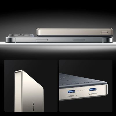 26. Powerbank Joyroom JR-PBM08 Pro 22,5W 10000mAh z ładowaniem bezprzewodowym 2x USB-C - tytanowy