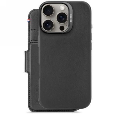 2. Etui skórzane Decoded Leather Detachable Wallet MagSafe z portfelem na iPhone 16 Pro - czarne
