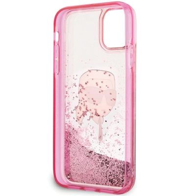 6. Etui Karl Lagerfeld Glitter Karl Head na iPhone 11/XR - różowe
