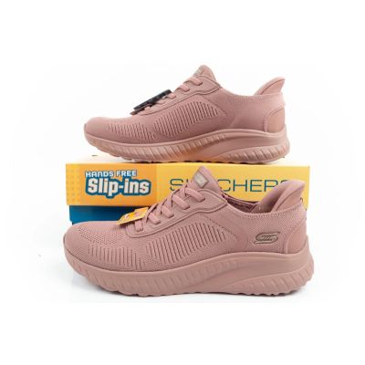 19. Skechers Bobs Squad-Chaos buty sportowe damskie wygodne SLIP-INS różowe