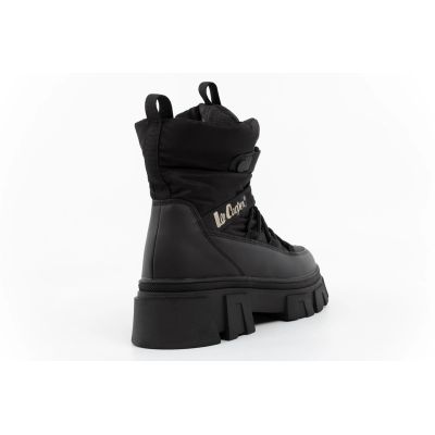 5. Lee Cooper buty zimowe damskie czarne ocieplane botki na zamek