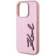 6. Etui Karl Lagerfeld Wrinkled Metal Signature na iPhone 15 Pro - różowe