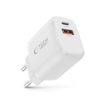 2. Ładowarka sieciowa Tech-Protect NCA30 PD 30W QC3.0 USB-A / USB-C- biała