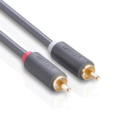 5. Kabel Ugreen AV104 10518 audio 2RCA (męski) / 2RCA (męski) 2m - szary