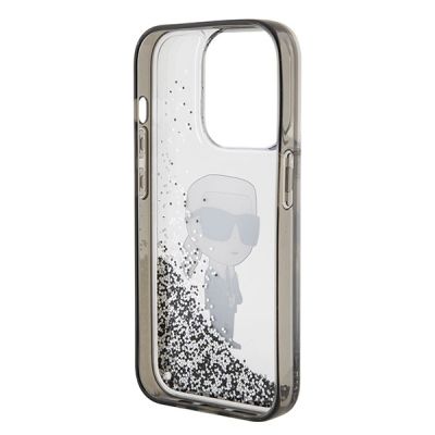 7. Etui Karl Lagerfeld Liquid Glitter Ikonik do iPhone 15 Pro - przezroczyste