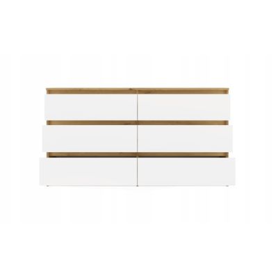 6. M6 MALWA KOMODA 140 CM 6 SZUFLAD ART/BIEL KOMPLET