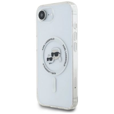 2. Etui Karl Lagerfeld IML Metal Karl & Choupette Heads MagSafe na iPhone 16e - białe