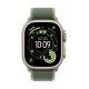 5. Zegarek Apple Watch 49mm Green/Neon Trail Loop M/L - Natural Titanium Finish
