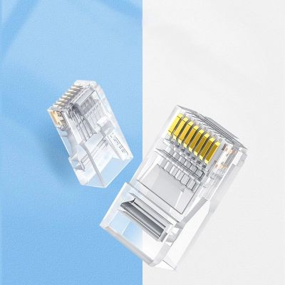 7. Ugreen 100x wtyk wtyczka złączka końcówka RJ45 8P8C Cat 6 przezroczysty (60558)