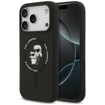 Etui Karl Lagerfeld Silicone Karl&Choupette Ring MagSafe na iPhone 18 Pro Max / 17 Pro Max - czarne