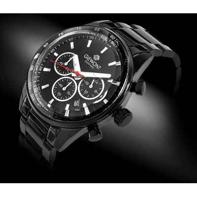 2. Zegarek Męski Giewont Chronograph Sapphire Czarny GW9140-B2