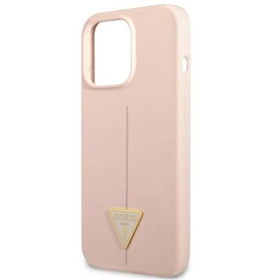 6. Etui Guess Silicone Triangle na iPhone 13 Pro Max - różowe