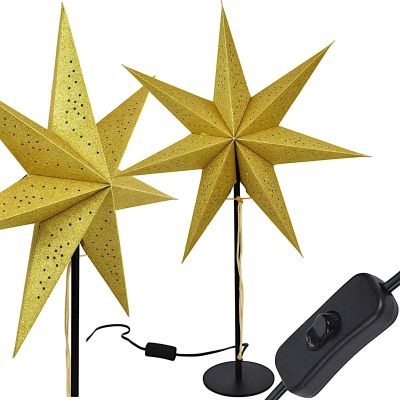 LAMPKA STOJĄCA GWIAZDA DEKORACYJNA 65CM E 14 ZŁOTA