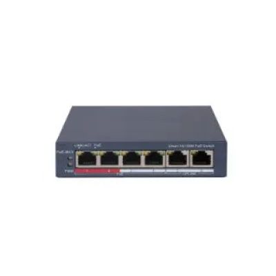Hikvision DS-3E1106P-EI przełącznik sieciowy Zarządzany Fast Ethernet (10/100) Obsługa PoE Szary