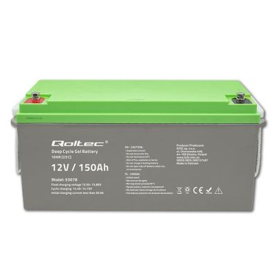 7. QOLTEC AKUMULATOR ŻELOWY DEEP CYCLE | 12V | 150AH