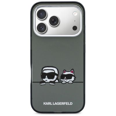 3. Etui Karl Lagerfeld IML Karl & Choupette Peekaboo Logo MagSafe na iPhone 17 Pro - czarne