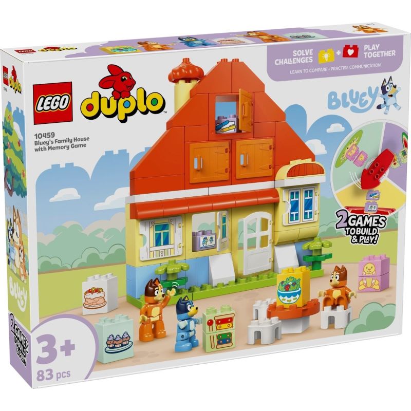 7. LEGO DUPLO Bluey 10459 Dom rodzinny Blue z grą pamięciową
