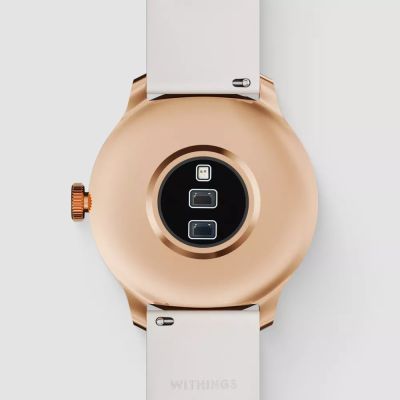 2. Zegarek Withings Scanwatch Light - zegarek z funkcją EKG, pomiarem pulsu i SPO2 oraz mierzeniem aktywności fizycznej i snu (37mm, rose gold-sand)