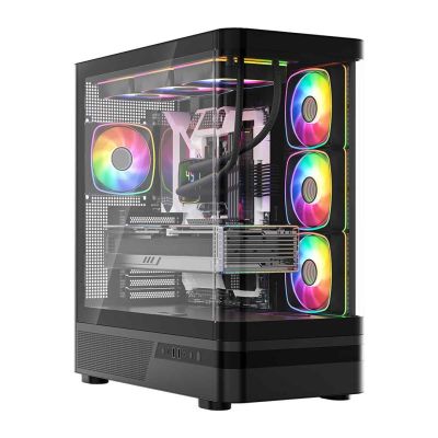 15. MODECOM OBUDOWA VOLCANO AQ 100 ARGB MIDI CZARNA