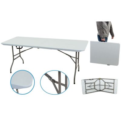 11. STÓŁ CATERINGOWY SKŁADANY W WALIZKĘ 180x70CM MAX.100KG BIAŁY