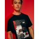 6. T-shirt regular z nadrukiem męski 4F 4FRAW26TTSHM4447-20S