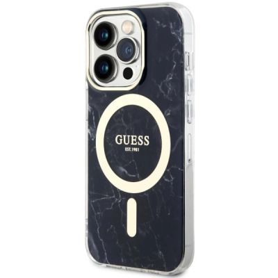 2. Etui Guess Marble MagSafe na iPhone 14 Pro Max - czarne