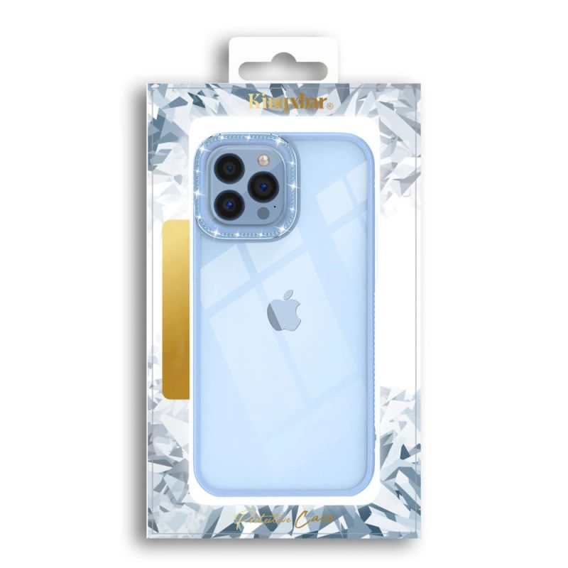 5. Kingxbar Sparkle Series etui iPhone 13 Pro z kryształami obudowa pokrowiec na tył plecki niebieski