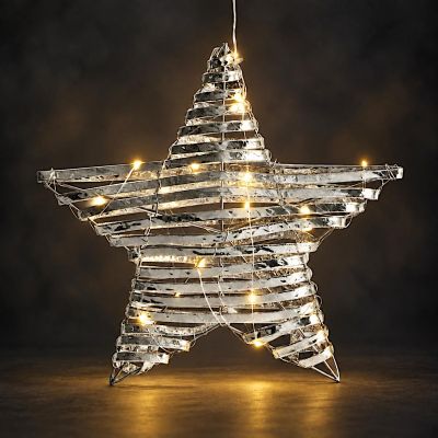4. GWIAZDA DEKORACYJNA 20LED 30CM SREBRNY