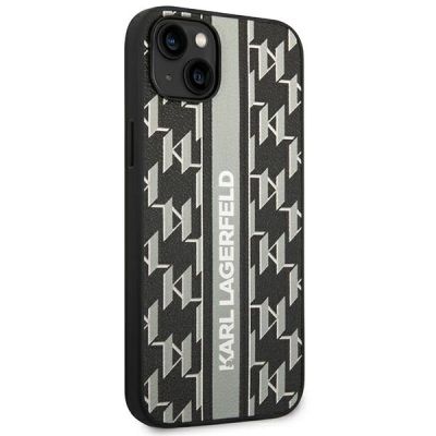 4. Etui Karl Lagerfeld Monogram Stripe na iPhone 14 Plus - szare