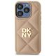 3. Etui DKNY Quilted Stack Logo na iPhone 15 Pro - beżowe