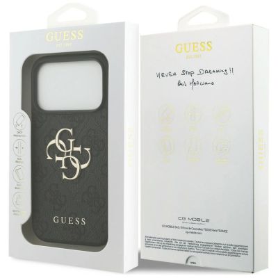 8. Etui Guess 4G Big Logo na iPhone 17 Pro / 18 Pro  - czarne