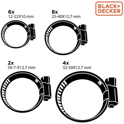 9. OPASKA ŚLIMAKOWA OBEJMA ZACISKOWA 20SZT BLACK + DECKER