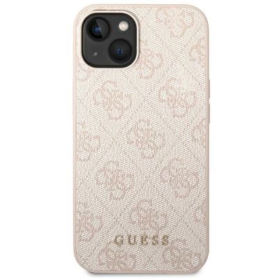3. Etui Guess 4G Metal Gold Logo na iPhone 14 Plus - różowe