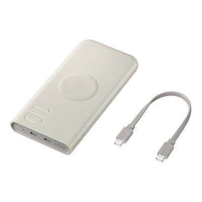 6. Powerbank Samsung EB-U2510XUEGEU indukcyjny 10000 mAh 2x USB-C 25W SFC - beżowy