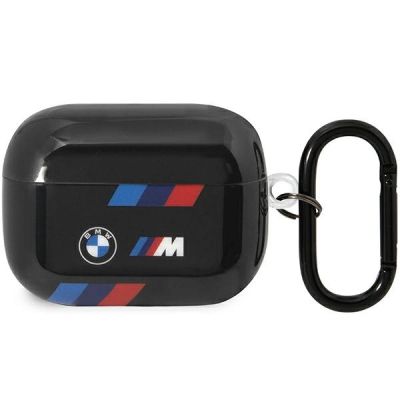 Etui BMW Tricolor Stripes na AirPods Pro 2 gen - czarne