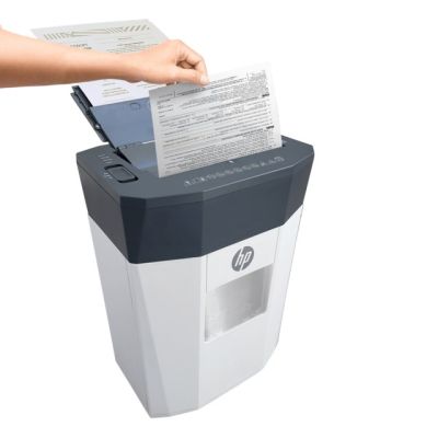 7. Niszczarka HP OneShred Auto 80CC HPN281780CCOF-05 rozdrabnianie krzyżowe 68dB 22cm Biała